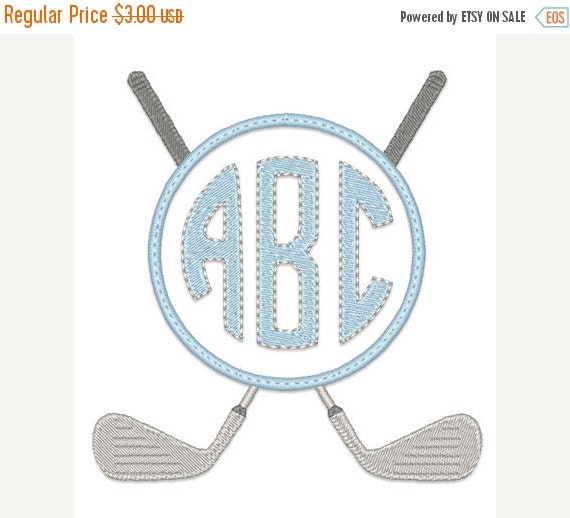 On Sale Golf Clubs Applique Frame Embroidery by boutiquefonts