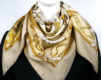 RESERVED Authentic Vintage Hermes Silk Scarf Presentation de Chevaux
