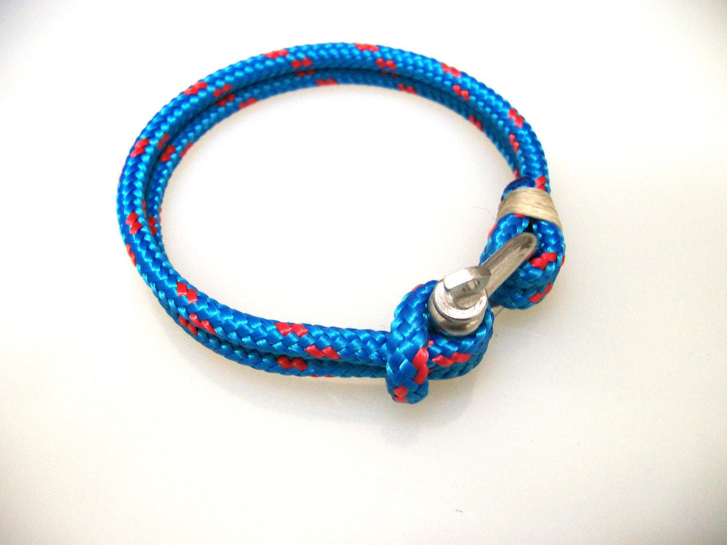 Nautical Sailing Bracelet Stainless steel Shackle Rope