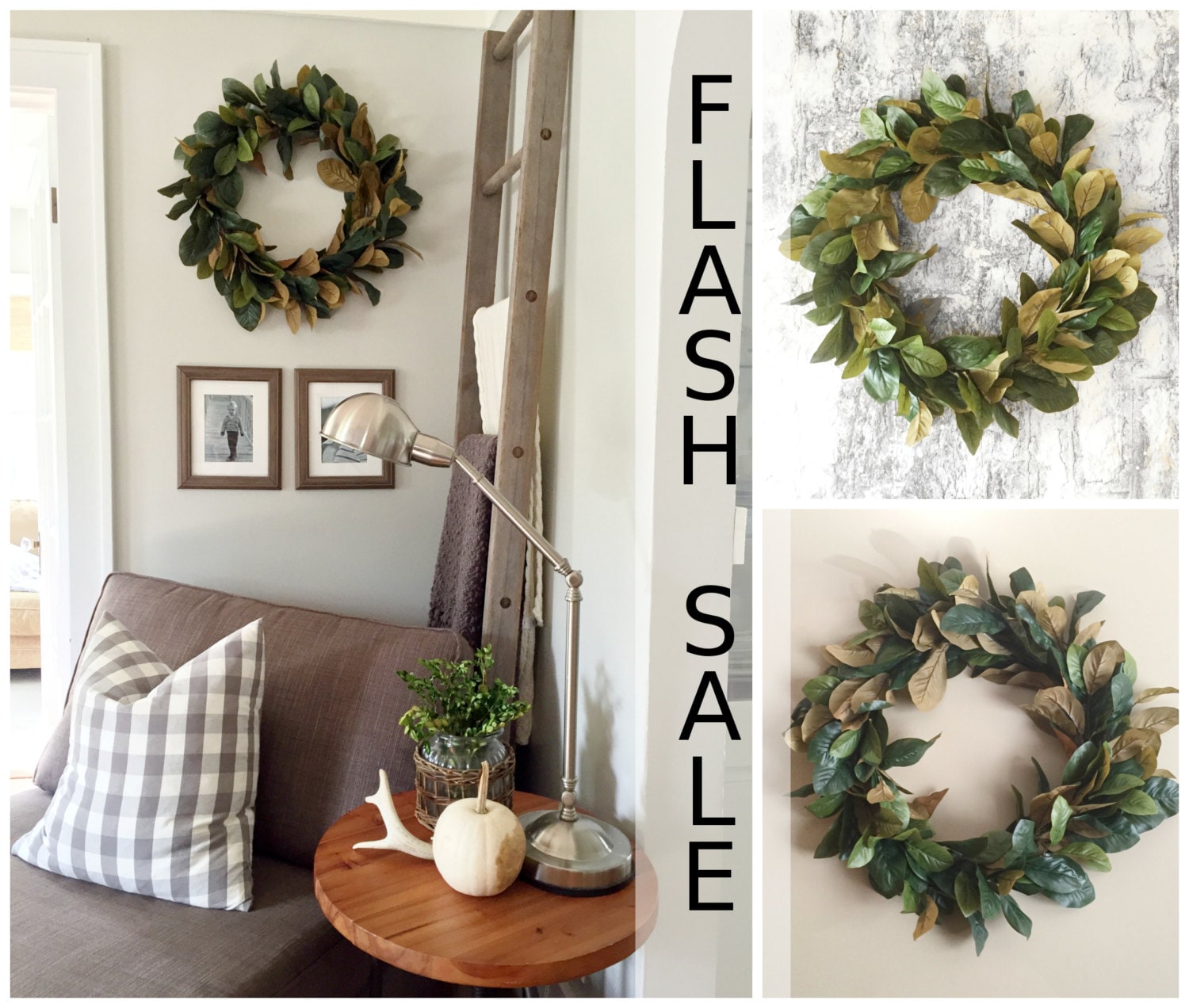 FLASH SALE Magnolia Wreath Home Decor Farmhouse Wreath