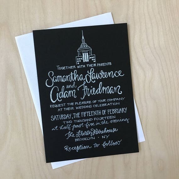 New York Wedding Invitation / City Wedding Invitation / Urban