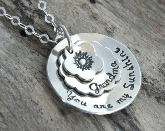 You are my Sunshine Necklace |Hand Stamped Personalized Sterling Silver | You are my sunshine Jewelry
