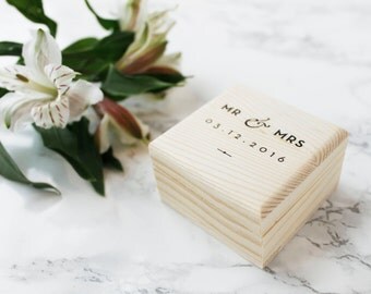Personalised Wedding Ring Box Ring Bearer Engagement Ring Anniversary Wooden