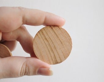 40 mm (1,57") Unfinished Wooden Circles (pendant) - natural eco friendly - 5 pcs - made from walnut-tree or cherry tree
