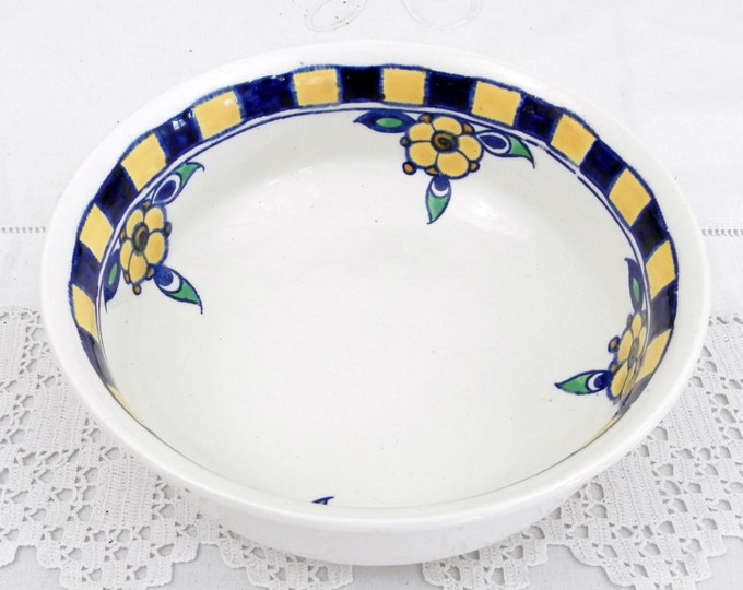 Antique Belgian "Boch Freres La Louviere" Ceramic Hand Painted Bowl, French Country Decor, Retro, Vintage, Interior, Collectable, Kitchen Antique Belgian "Boch Freres La Louviere" Ceramic Hand Painted Bowl, French Country Decor, Retro, Vintage, Interior, Collectable, Kitchen