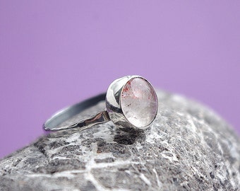 Handmade silver ring with natural Quartz.