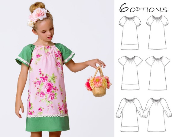 Peasant dress pattern pdf girls sewing pattern pdf girls