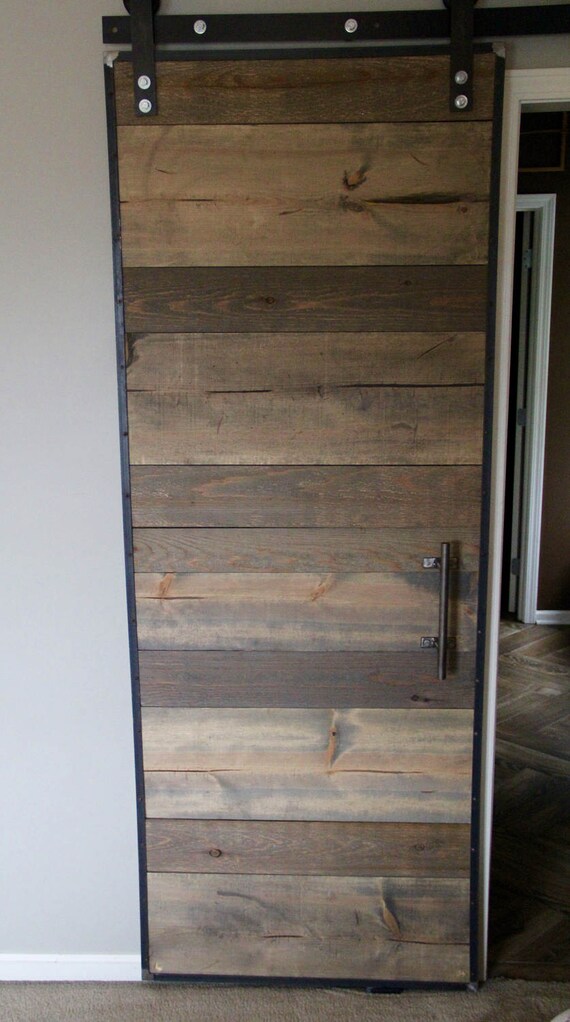 Sliding Barn Door with Industrial Metal Frame