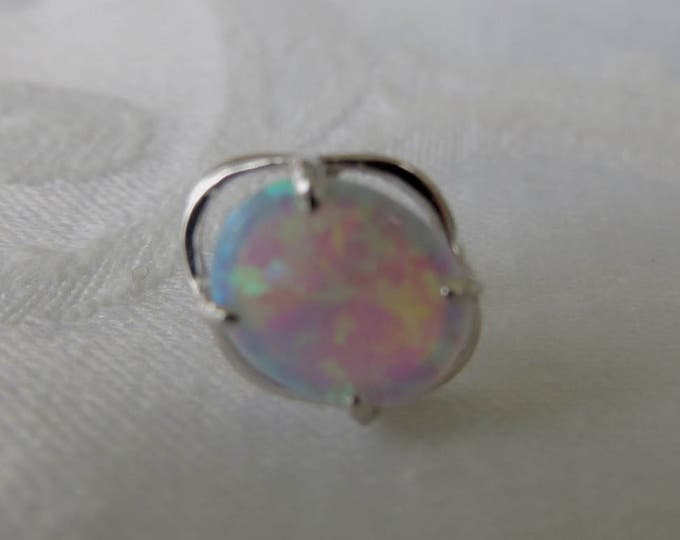 Sterling Silver Opal Earrings, Pierced Opal Earrings, Opaline Earrings