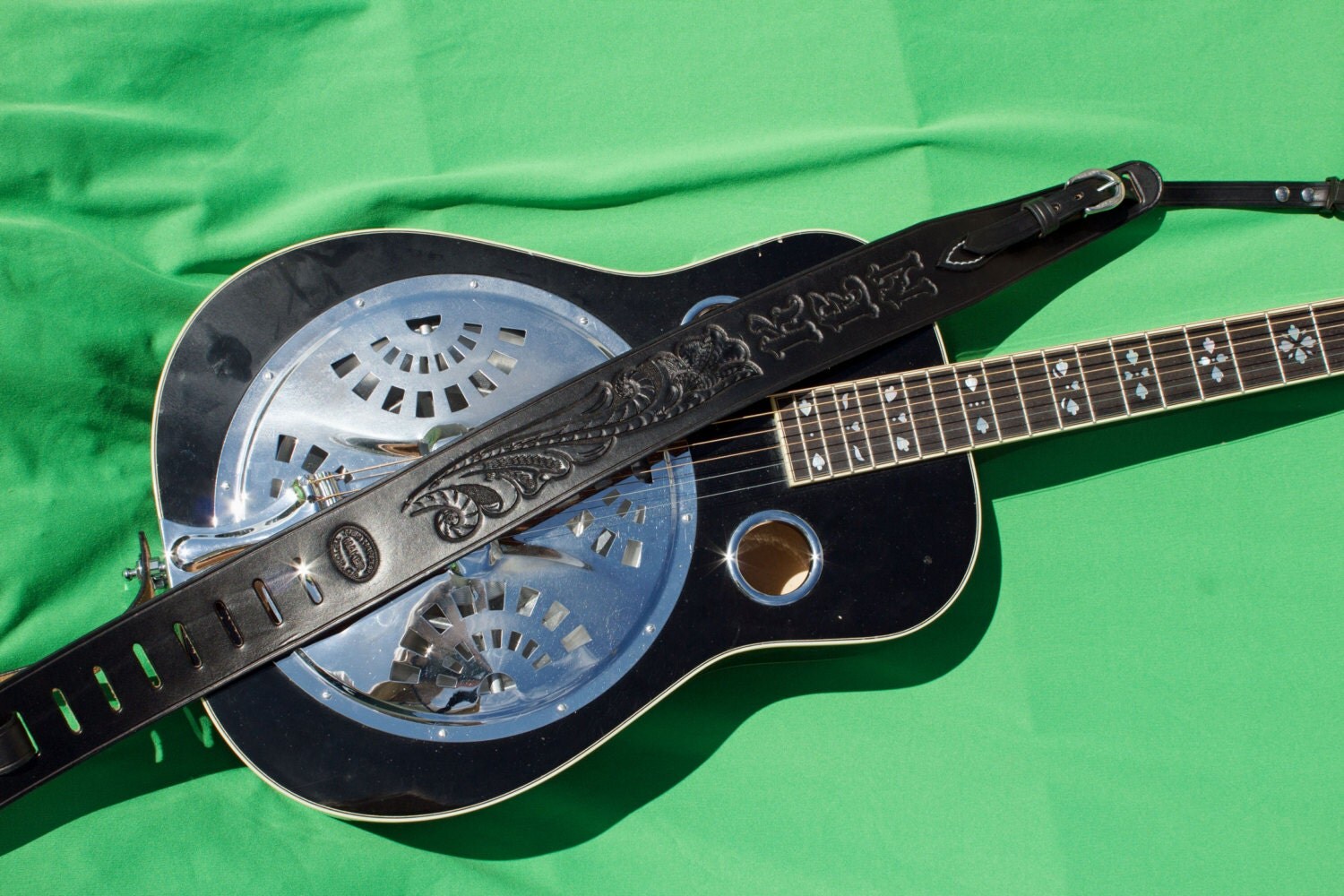 Dobro Resophonic Guitar Strap Leather Handmade Hand