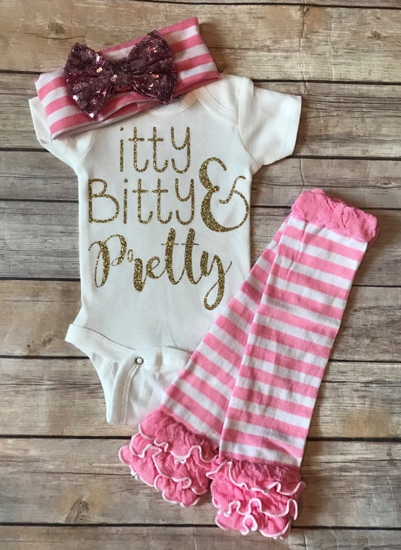 itty bitty & pretty Onesies Set/itty bitty and by LeLeandTee