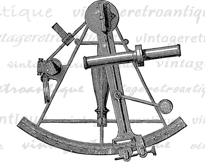 Printable Sextant Graphic Download Ocean Sea Digital Image Illustration Jpg Png Eps HQ 300dpi No.4214