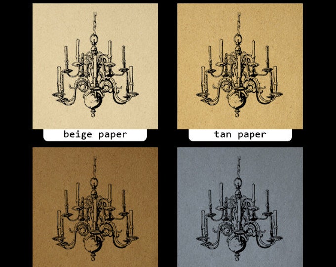 Candle Chandelier Printable Graphic Digital Elegant Image Download Vintage Clip Art Jpg Png Eps HQ 300dpi No.3806