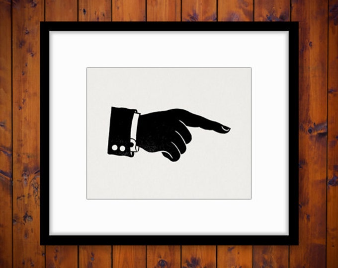 Printable Digital Hand Pointing Finger Graphic Illustration Download Image Antique Clip Art Jpg Png Eps HQ 300dpi No.3434