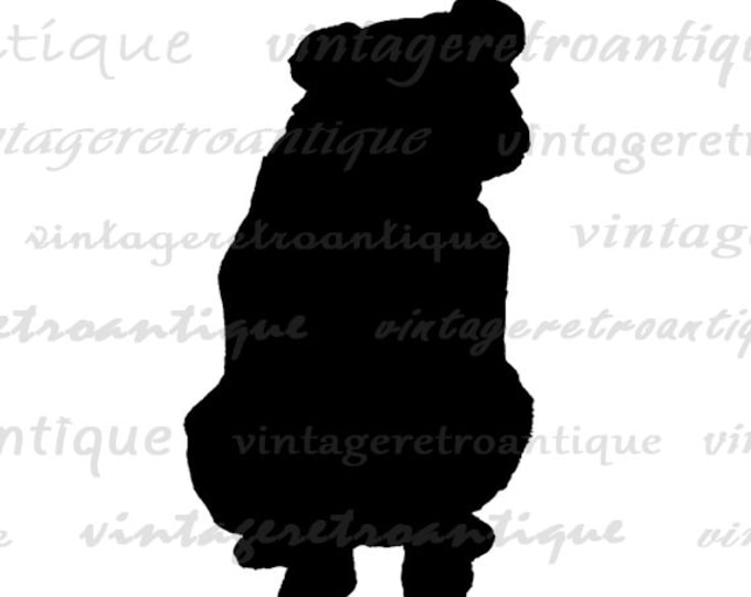 Dog Silhouette Printable Image Download Illustration Digital Graphic Antique Clip Art Jpg Png Eps HQ 300dpi No.3306