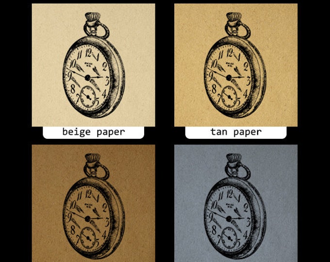 Pocket Watch Printable Graphic Image Pocketwatch Illustration Digital Download Vintage Clip Art Jpg Png Eps HQ 300dpi No.1520