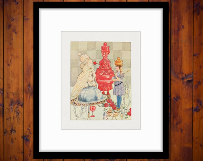 Printable Graphic Alice White Queen and Red Queen Alice in Wonderland Download Digital Image HQ 300dpi No.2543