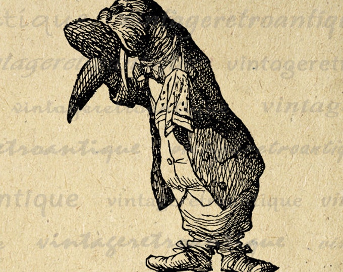 Digital Graphic Alice in Wonderland The Walrus Download Image Printable Antique Clip Art Jpg Png Eps HQ 300dpi No.1871