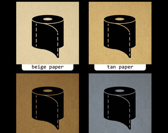 Toilet Paper Digital Graphic Printable Bathroom Icon Image Download Vintage Clip Art Jpg Png Eps HQ 300dpi No.4377