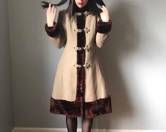 60s MOUTON LAMB fur swing coat | RUSSIAN princess coat