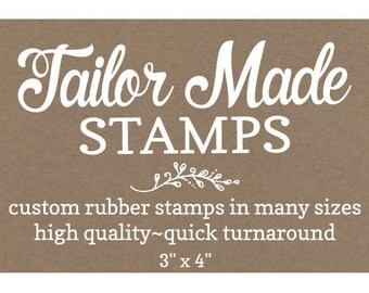 Shopping Bag Stamp, Custom Stamp, Logo Rubber Stamp, 3" x 4" Wood Mounted