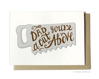 Dad Birthday Card - Dad You're a Cut Above - Saw - Woodworking Card - FD27