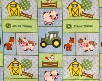 JOHN DEERE FABRIC Baby-Barn Yard Patch print yardage 67" x 42.5" wide Y-124