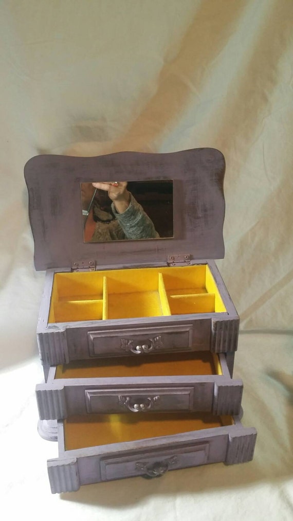 Purple jewelry box. Jewelry storage. Jewelry case Little