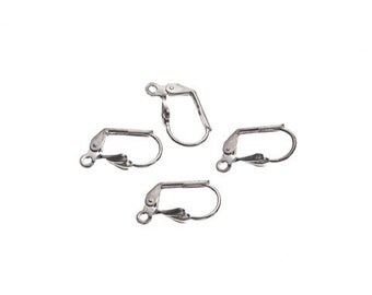 Leverback Earring Findings by Jewelry Designer(r) - Bright Silver - 8mm - 4 pieces (dar198340)