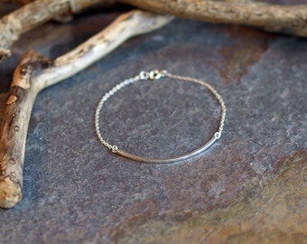 Dainty Hammered Sterling Silver Bar Bracelet, Womens Gift, Handmade Jewellery, everyday silver bracelets