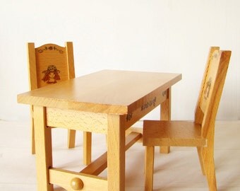 wooden doll table
