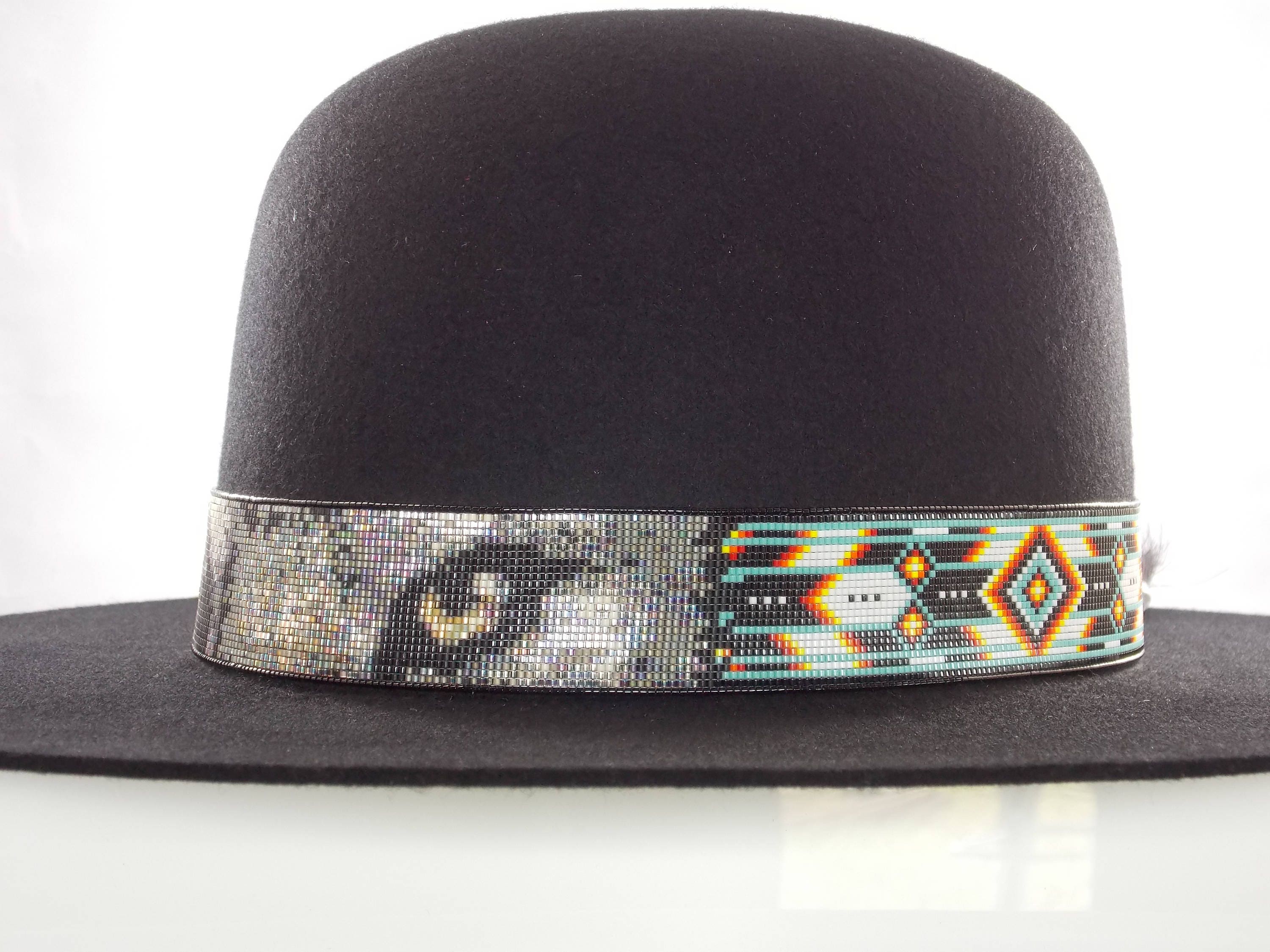 Greywolf Native American Beaded Hat Band The Wildlife Series