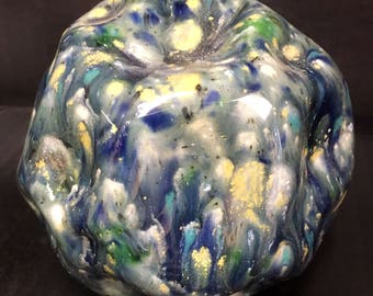 Ceramic One of a kind "dented" gazing ball / rock