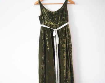 Green Velvet Dress | Vintage 1950's || Holiday Party Dress