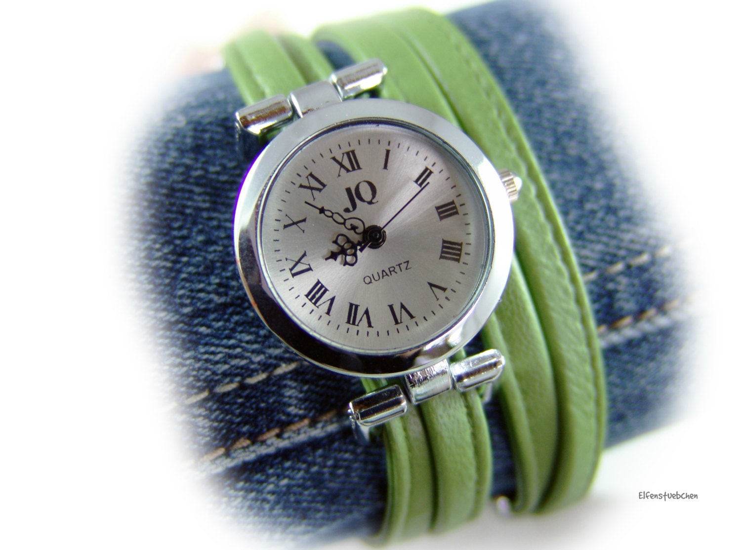 Womens green bracelet watch womens wrist watch leather