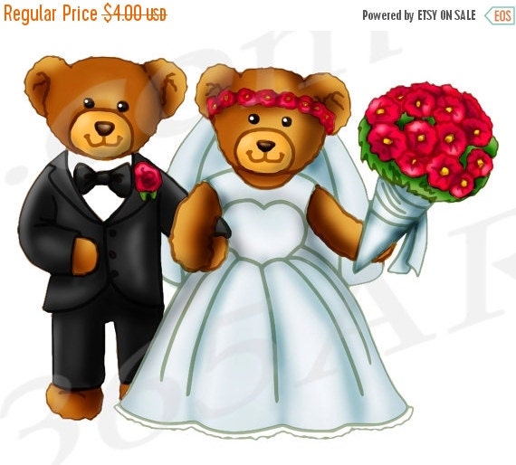 teddy bear bride and groom clipart - photo #5
