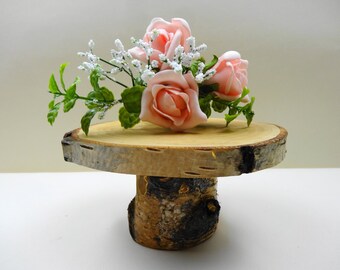 5 6 Wooden Cake Stand Birch Rustic Wood Pedestal 5 6 Wooden Cake Stand Birch Rustic Wood Pedestal