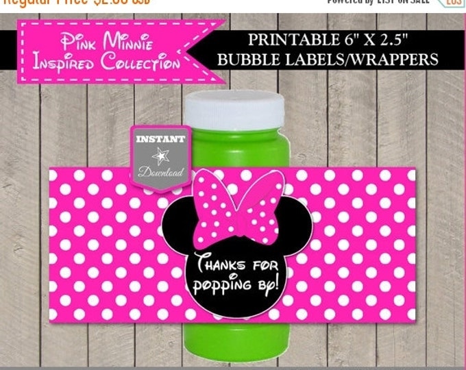 SALE INSTANT DOWNLOAD Printable Hot Pink Mouse Bubble Labels / Wrapper / Hot Pink Mouse Collection / Item #1745