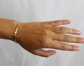 Disc Chain Bracelet | Layering Bracelet |Dainty Gold Bracelet | silver Bracelet | Minimalist Bracelet| coin chain bracelet |dainty bracelet