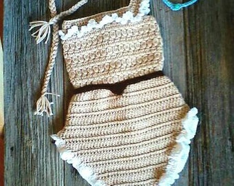 Baby Halloween costume - baby Pocahontas costume - crochet baby Halloween costume