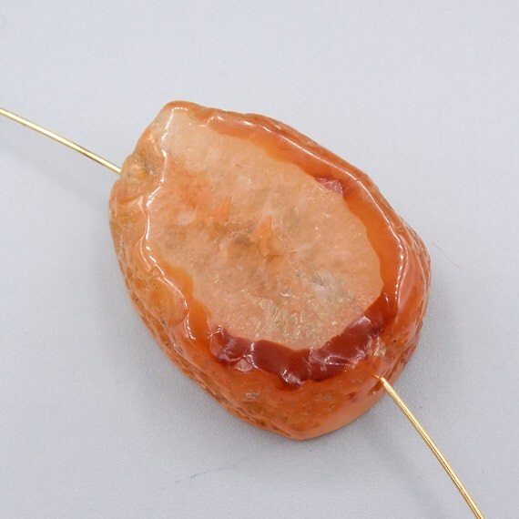 orange Druzy Agate Stone Slab Flat Druzy Slab Bead focal