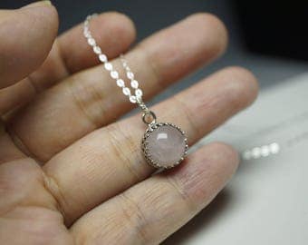 crystal necklace rose quartz