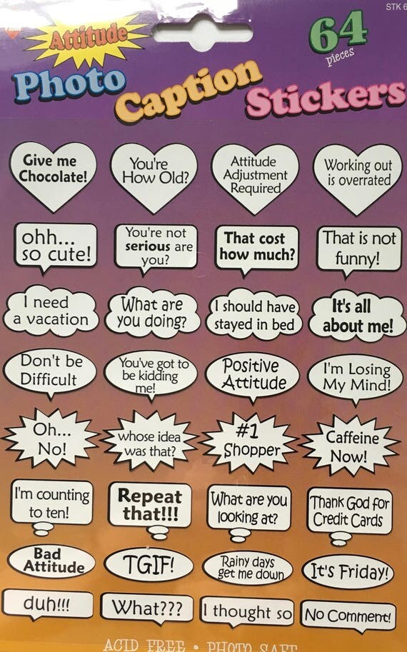 Attitude Photo Caption Stickers Scrapbooking Planner