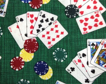 1/2 Yard of Fabric Material - Mini Poker, Dark Green