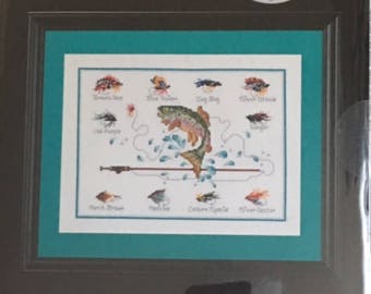 Artiste Counted Cross Stitch Fly Fishing Kit by Kooler Design Studio NEW