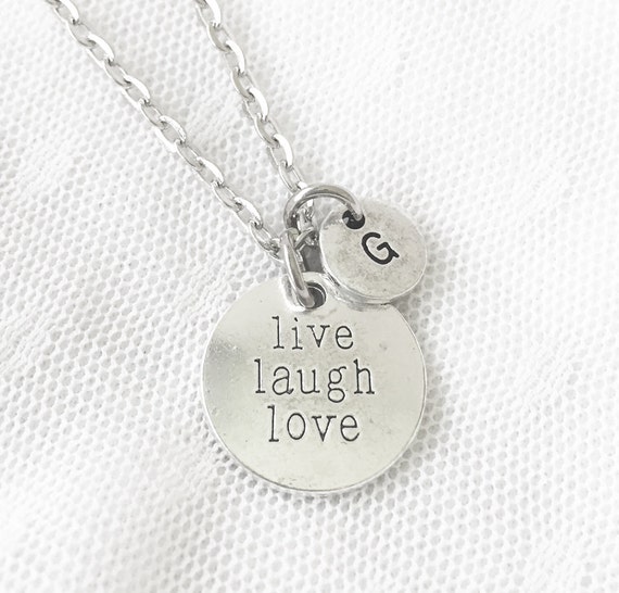 Live Laugh Love Necklace/ Live Laugh Love Initial Necklace/
