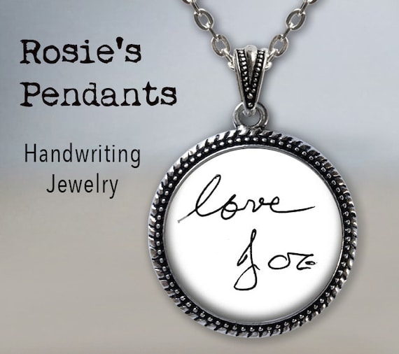 Handwriting Necklace Handwriting Jewelry Custom