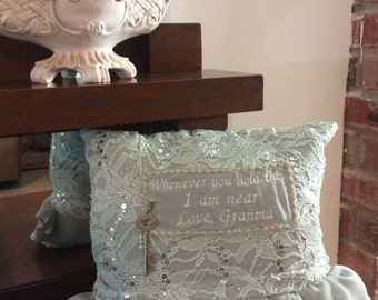Memory Pillows with Ruffles and Lace