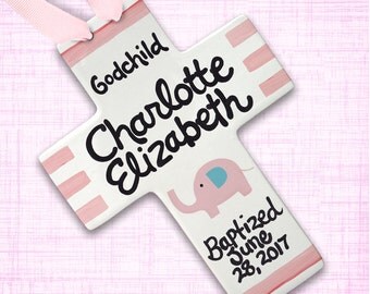 Baptism Gifts for Godchild - Godchild Goddaughter Gifts - Girls Baptism Gift - Personalized Cross - Personalized Gift- Baby Dedication Gift