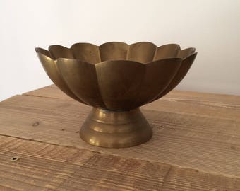Vintage Brass Footed Bowl